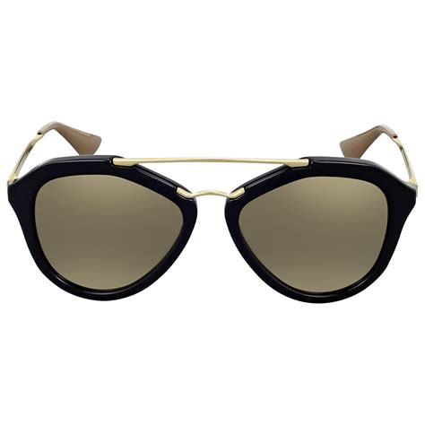 Prada Pilot Light Brown Mirror Sunglasses PR